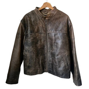 Bod & Christensen Leather Biker Jacket, size 46